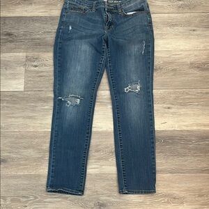GAP, Women's Blue Distressed Jeans Coupe moulante,